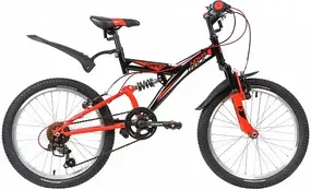 Детский велосипед Novatrack Dart 20 20SS6V.DART.BK20 (черный/красный, 2020) 1