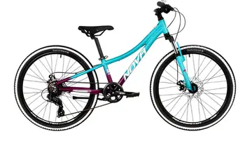 Велосипед Novatrack Katrina 7.D 24 2025 24AHD.KATRINA.10VGN5 (зелёный/фиолетовый) 1