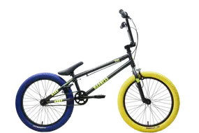 Велосипед Stark Madness BMX 1 2025 (графит матовый/желтый/синий) 1