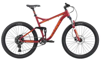 Велосипед Stark Tactic FS 27.4 HD р.18 2024 (красный матовый/оранжевый) 1