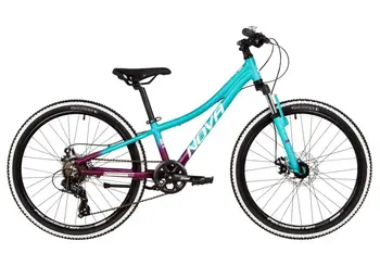 Велосипед Novatrack Katrina 24 зелёный-фиолетовый 1