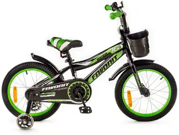 Детский велосипед Favorit Biker 16 черный-зеленый 1