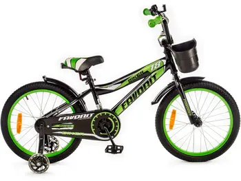 Детский велосипед Favorit Biker 18 черный-зеленый 1