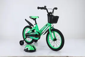 Детский велосипед Delta Prestige 16 2023 (зеленый, спицы, шлем) 1