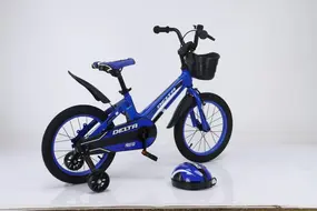 Детский велосипед Delta Prestige 18 2023 (синий, спицы, шлем) 1