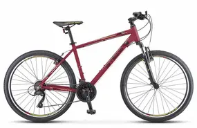 Велосипед Stels Navigator 590 V 26 K010 р.16 2023 (разобранный, бордовый/салатовый) 1