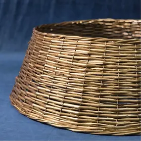 Корзина под елку из ротанга 80х28 см золото 1