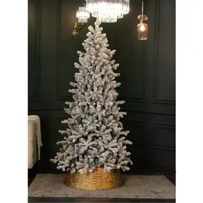 Корзина под елку из ротанга 80х28 см золото 1