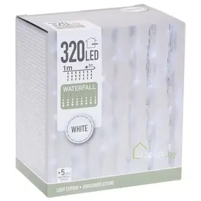 Гирлянда новогодняя светодиодная 1х2 м 320 LED белый свет 1