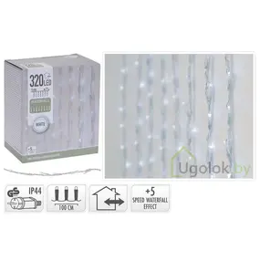 Гирлянда новогодняя светодиодная 1х2 м 320 LED белый свет 1