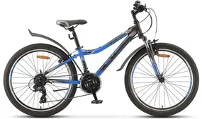 Велосипед Stels Navigator 410 V 24 21-sp V010 2022 (черный/синий) 1