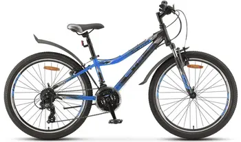 Велосипед Stels Navigator 410 V 24 21-sp V010 2022 (черный/синий) 1