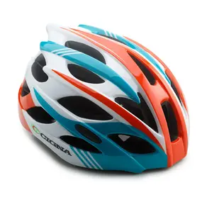 Шлем велосипедный Cigna WT-016 белый/красный/бирюзовый L (57-61см) 1