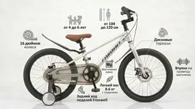 Детский велосипед Favorit Tornado 16 серебристый 1