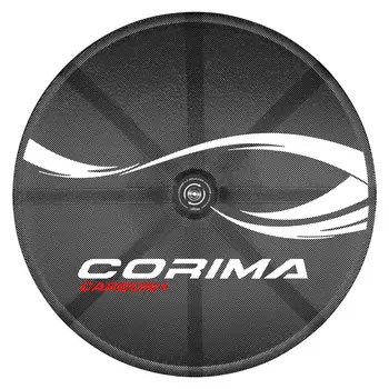 Колесо заднее Corima Disc C+, для трека, под однотрубку, подшипники Ceramic Speed, белые наклейки 1