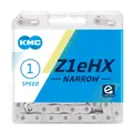 Цепь KMC, Z1eHX NARROW, 1/2"X3/32", 1ск., 112зв., Silver/Silver, BOX 1