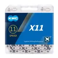 Цепь KMC, X11, 11ск., 118зв., Silver/Black, BOX 1