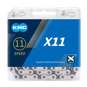 Цепь KMC, X11, 11ск., 118зв., Silver/Black, BOX 1