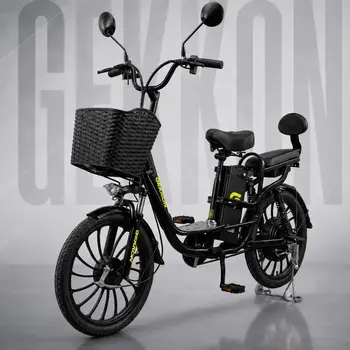 Электровелосипед Gekkon V6 Pro 15,6 Ah черный-зеленый 1