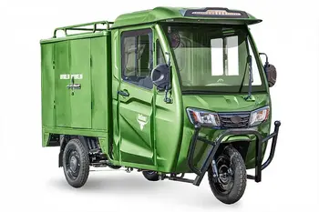 Грузовой электротрицикл Rutrike КАРГО Кабина Дуал Зеленый 1
