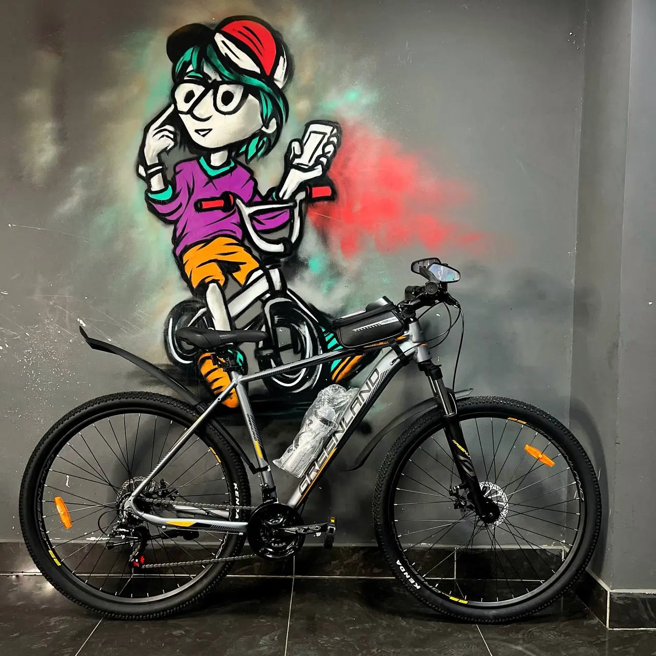 Велосипед Greenland Oasis 2.0 29 серый-оранжевый 2