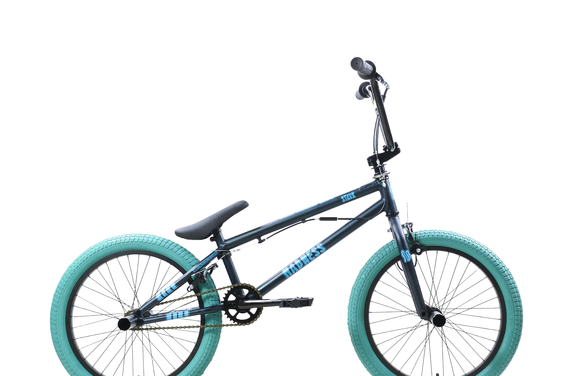 Велосипед Stark'25 Madness BMX 2 темно-еловый матовый/голубой/голубой 1