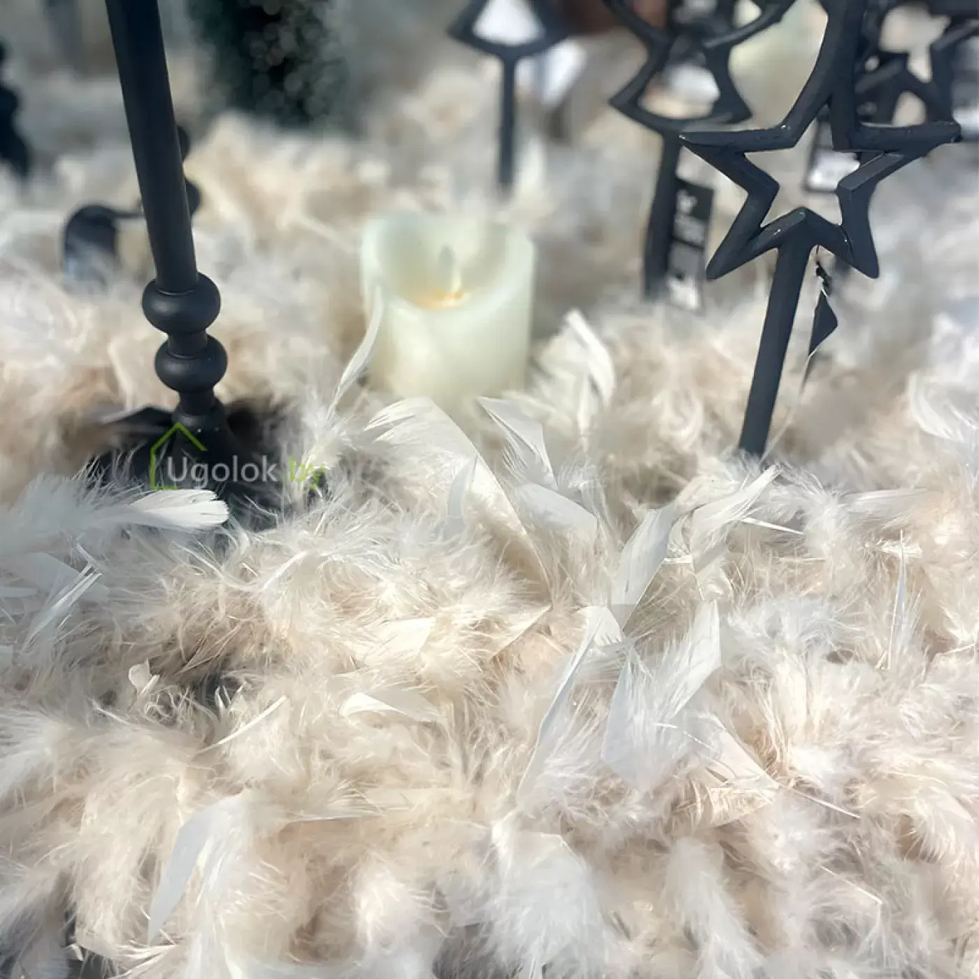 Гирлянда декоративная из перьев Боа Kaemingk 1.5 м жемчужный 1