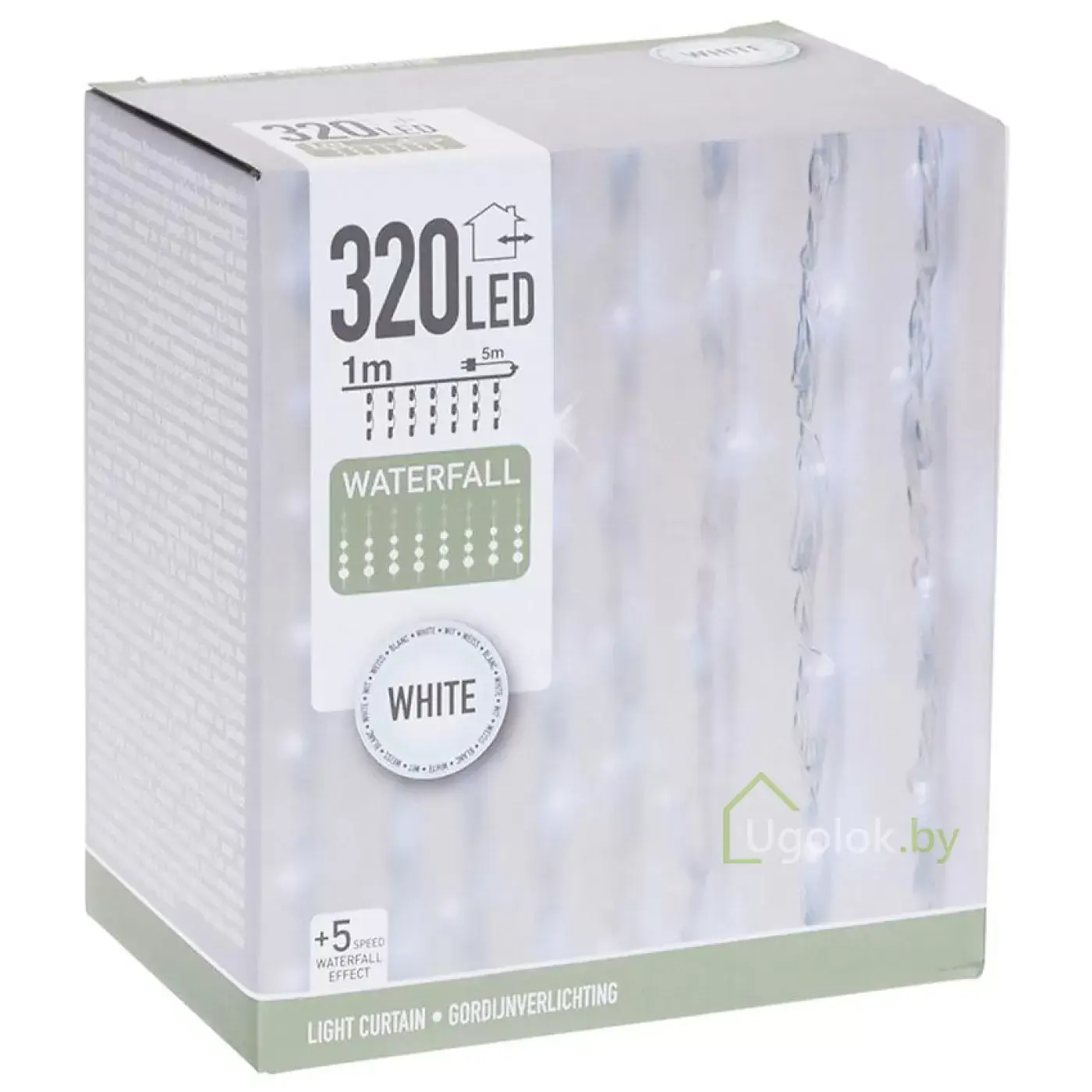 Гирлянда новогодняя светодиодная 1х2 м 320 LED белый свет 1