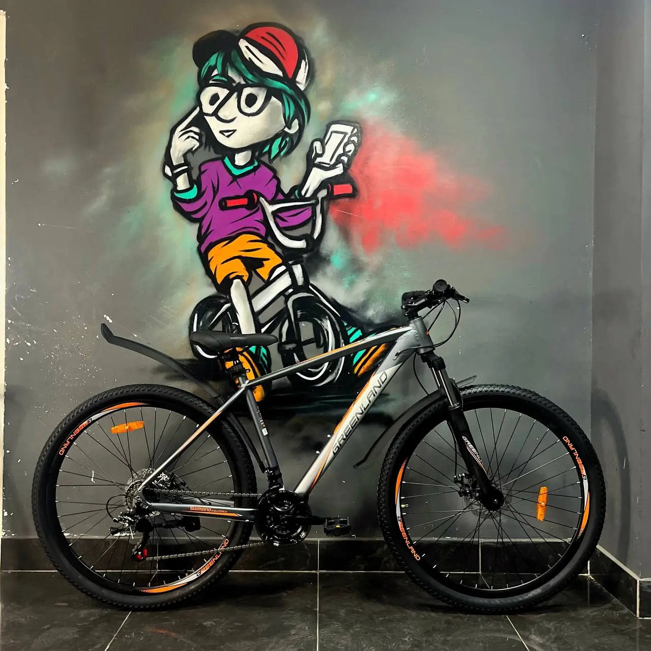 Велосипед Greenland Everest 1.0 29 серый-оранжевый 2