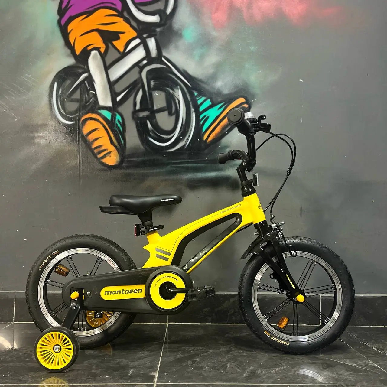 Детский велосипед Montasen M-F800 14 желтый 2