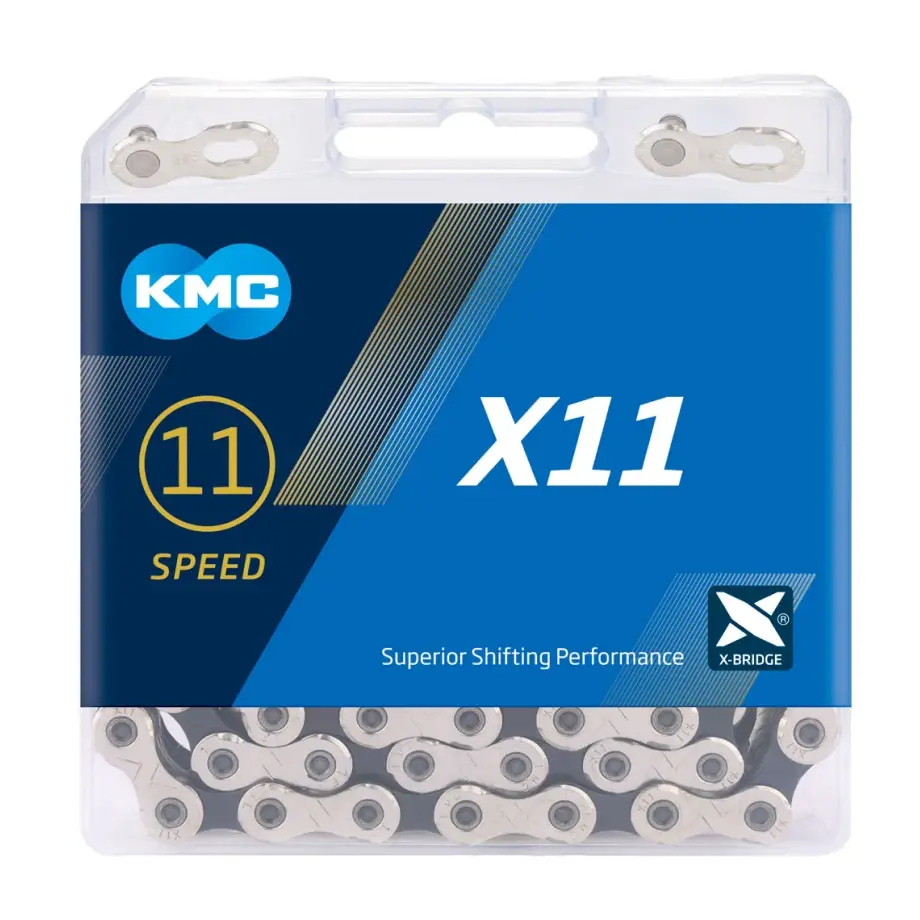 Цепь KMC, X11, 11ск., 114зв., Silver/Black, BOX 1