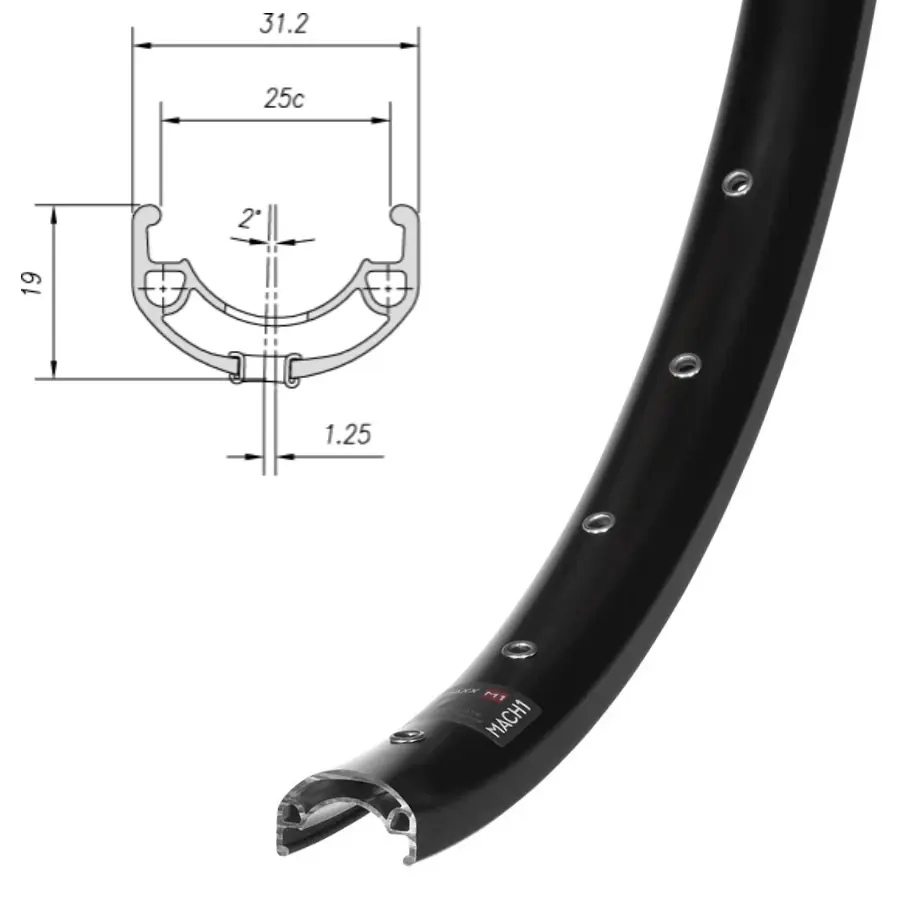 Обод Mach1, MAXX, 29" (622х25), 32отв., FV, пистон., disc, ETR, черный 1