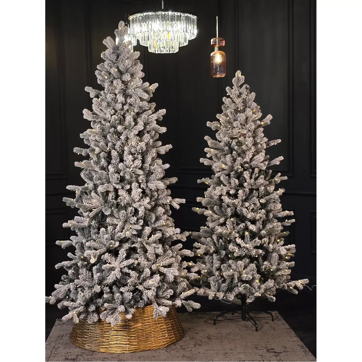 Корзина под елку из ротанга 80х28 см золото 1