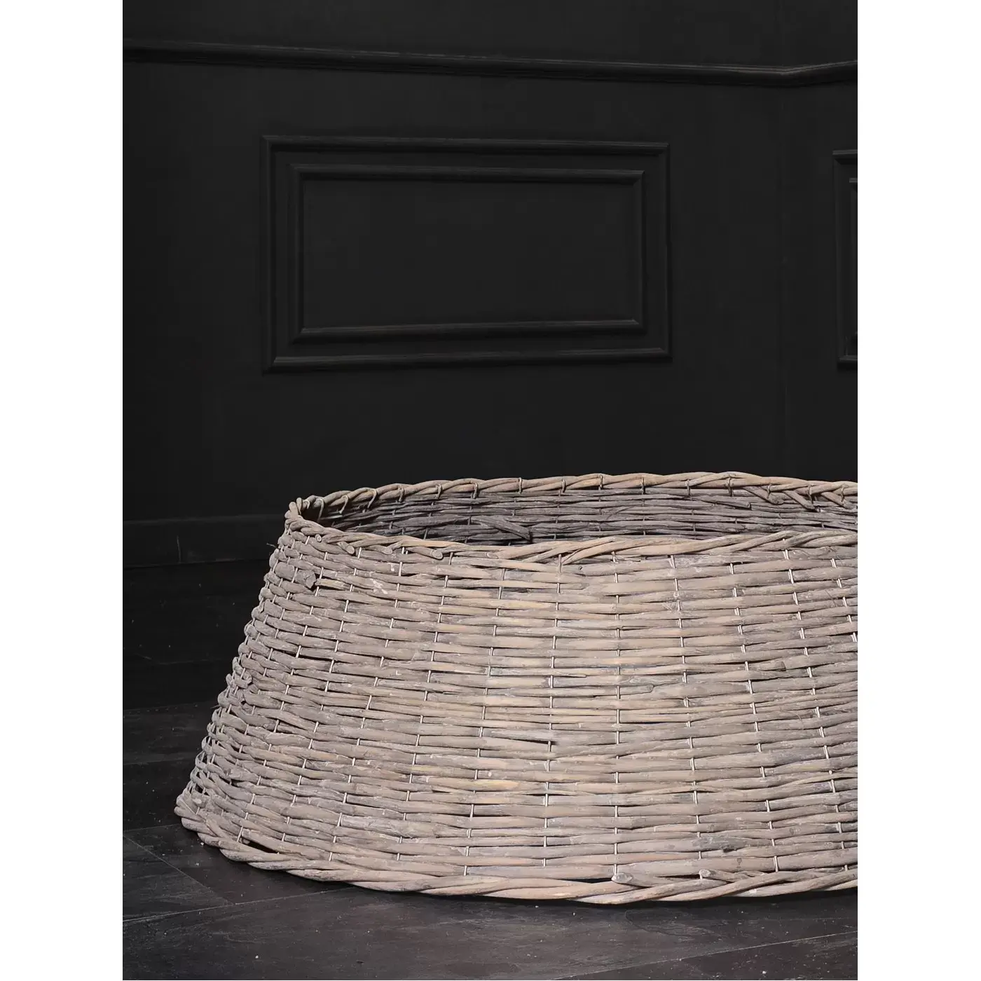 Корзина под елку из ротанга 80х28 см серый 1