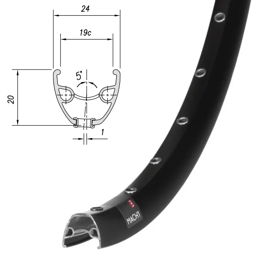 Обод Mach1, NEO, 29" (622x19), 32отв., AV, пистон., disc, черный 1
