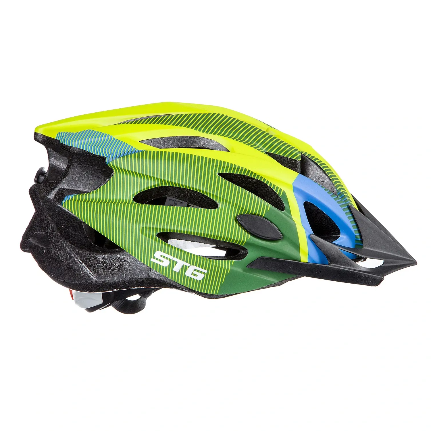 Шлем STG MV29-A (салатовый/синий/чёрный, с фикс. застежкой) L(58-61)cм 1
