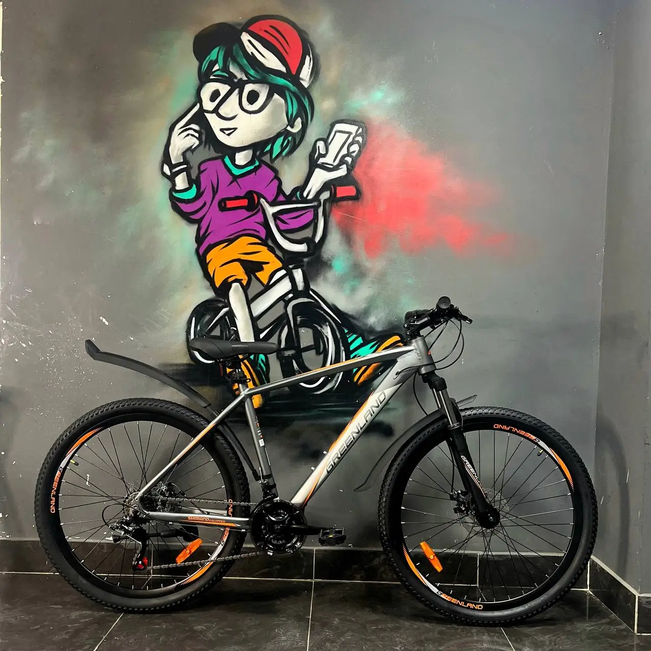 Велосипед Greenland Everest 1.0 27.5 серый-оранжевый 1