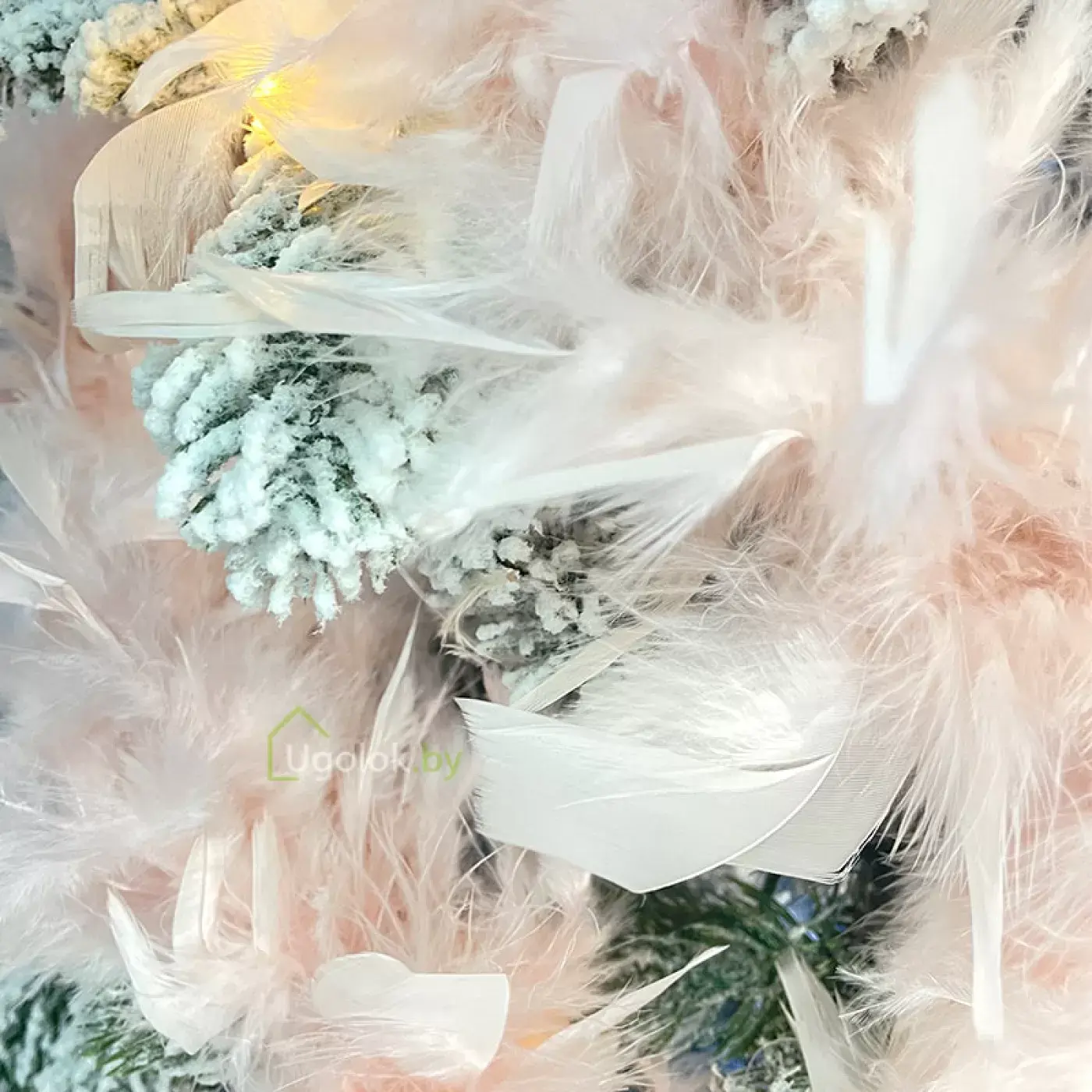 Гирлянда декоративная из перьев Боа Kaemingk 1.5 м розовый 1