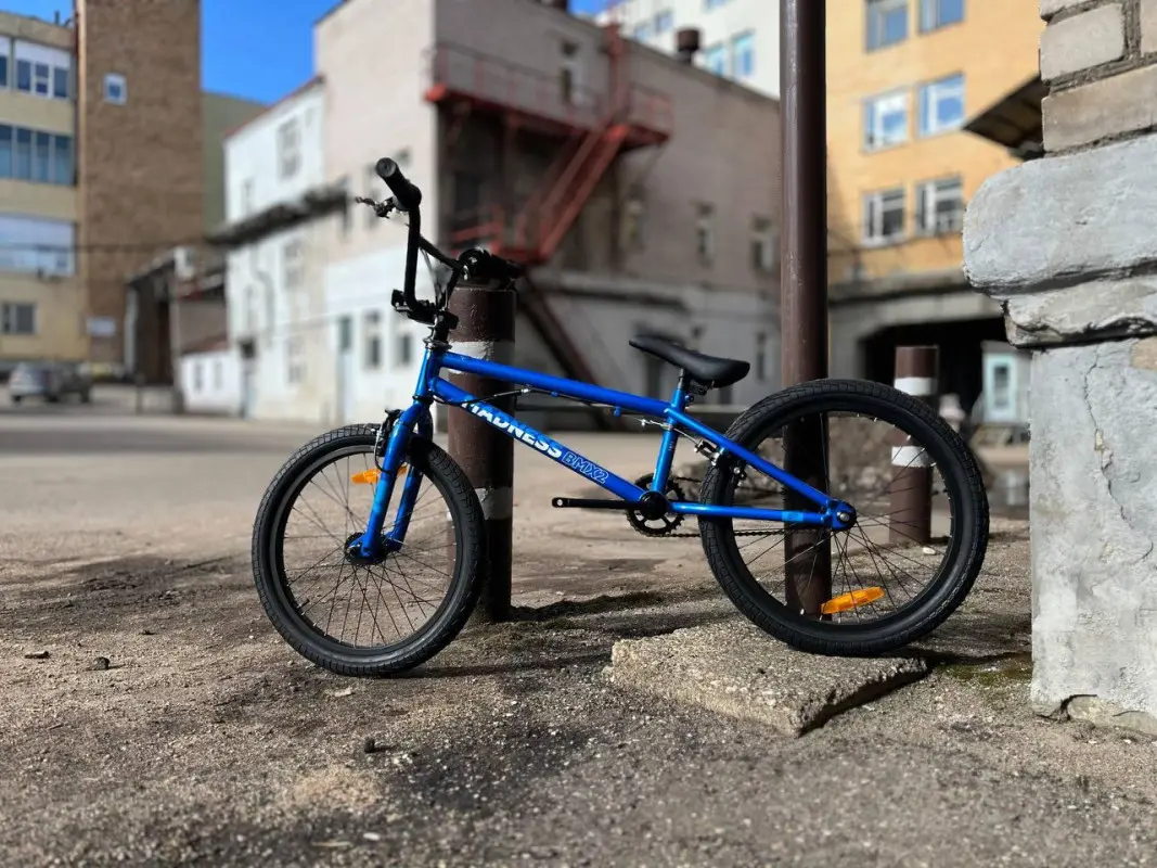 Велосипед Stark Madness BMX 4 2025 (разобранный, графит матовый/синий металлик/черный) 2