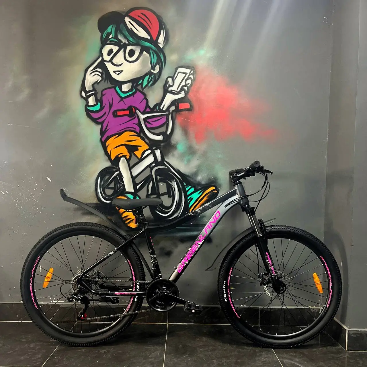 Велосипед Greenland Demetra Pro 26 черный-розовый 1