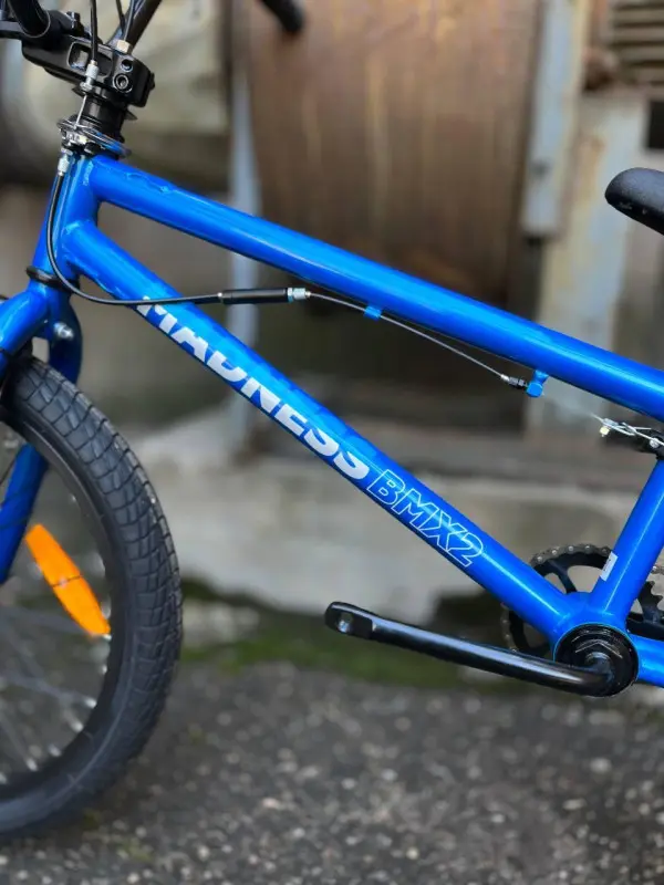 Велосипед Stark Madness BMX 4 2025 (разобранный, графит матовый/синий металлик/черный) 2