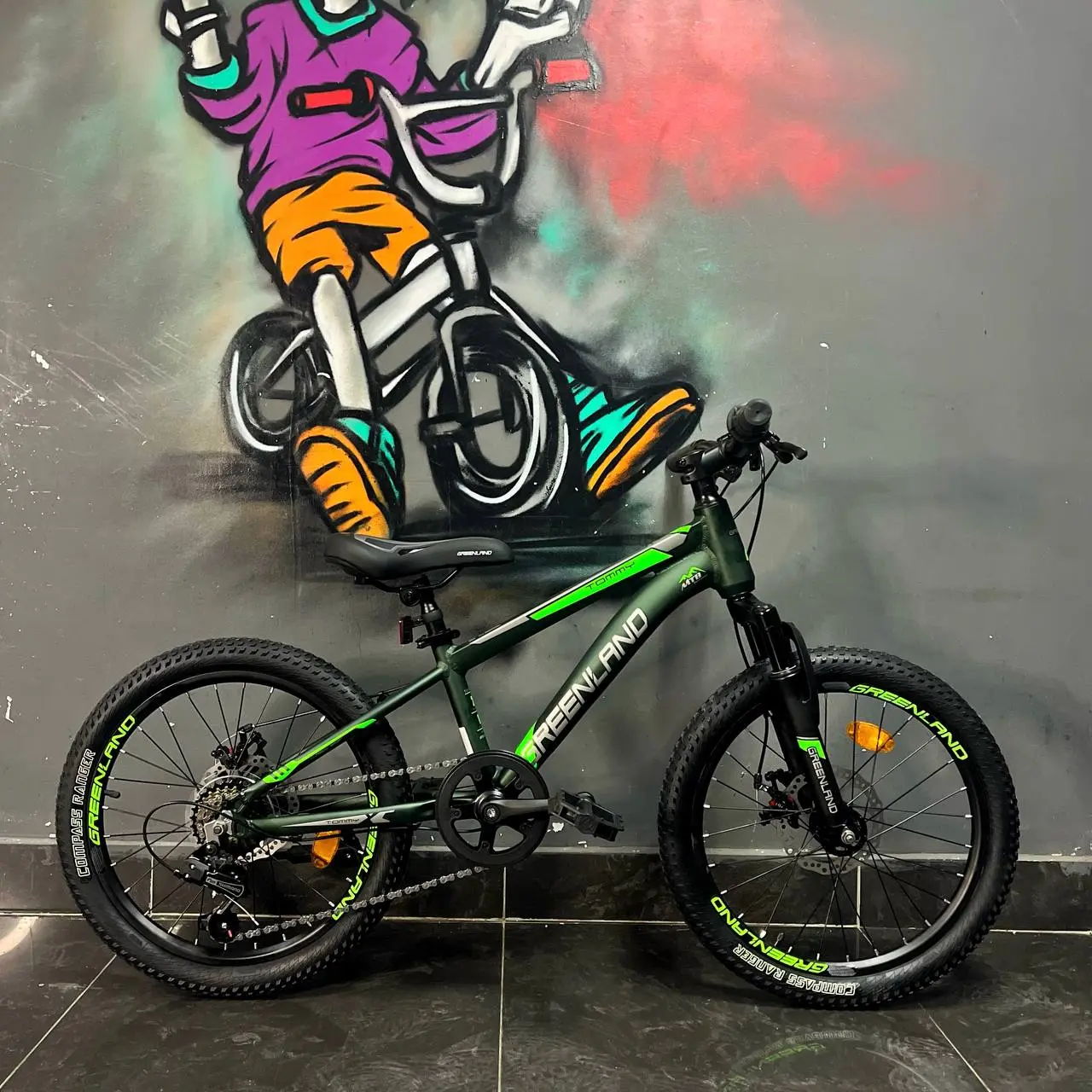 Детский велосипед Greenland Tommy 20 темно-зеленый 2