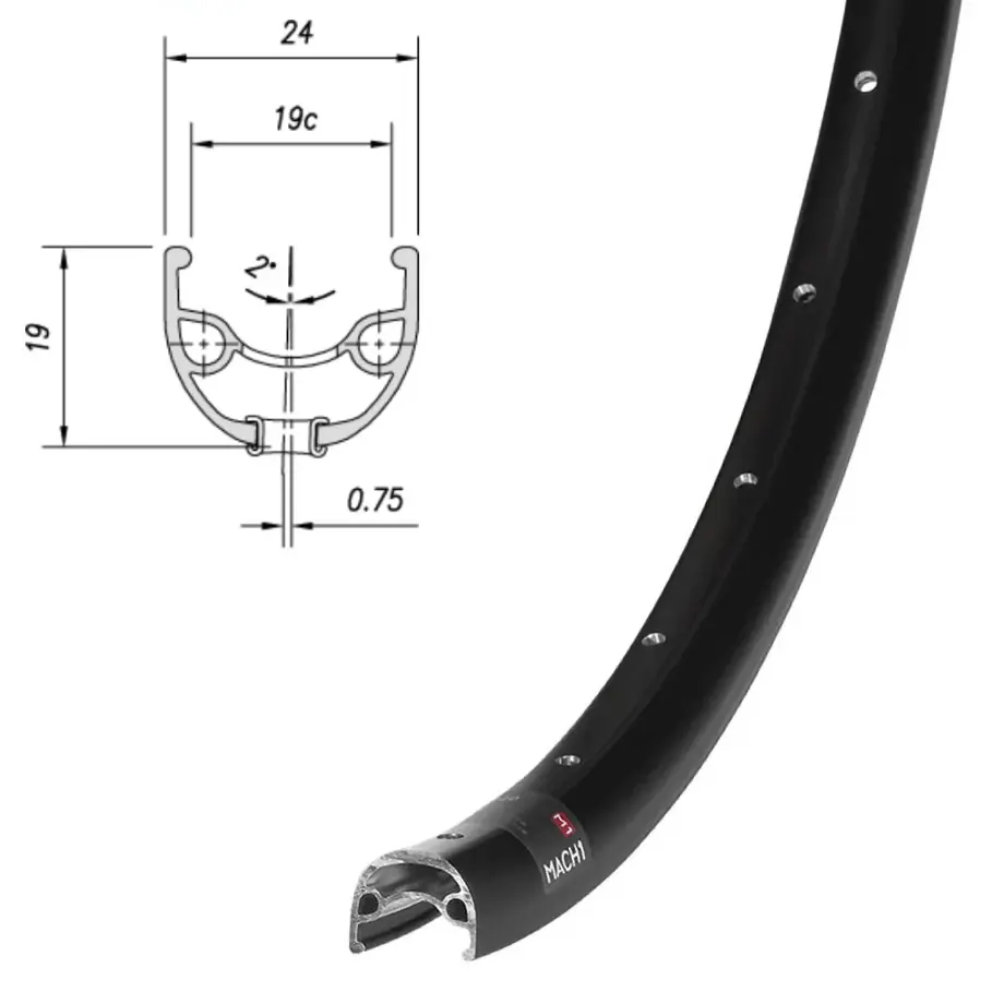 Обод Mach1, ER-20, 27,5" (584x19), 32отв., AV, пистон., disc, черный 1