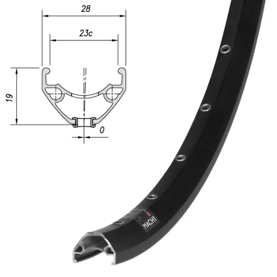 Обод Mach1, CROSS-R 23, 29" (622х23), 32отв., FV, пистон., disc, ETR, черный 1