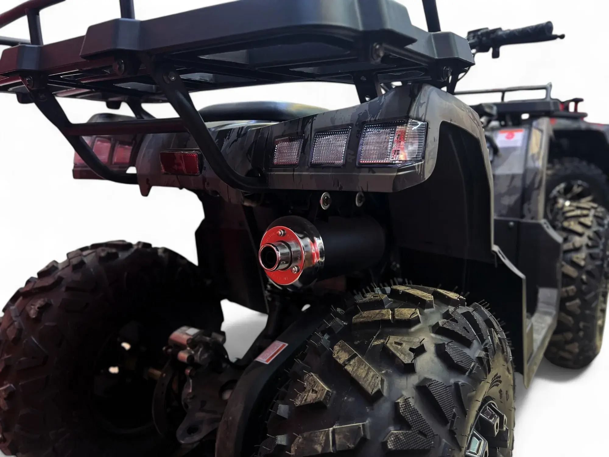 Взрослый бензиновый квадроцикл MOTAX GRIZLIK T200 черный-красный камуфляж 1