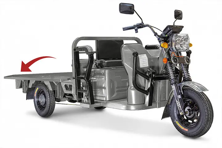 Грузовой электрический трицикл Rutrike Габарит 1700 60V1200W	синий матовый 1
