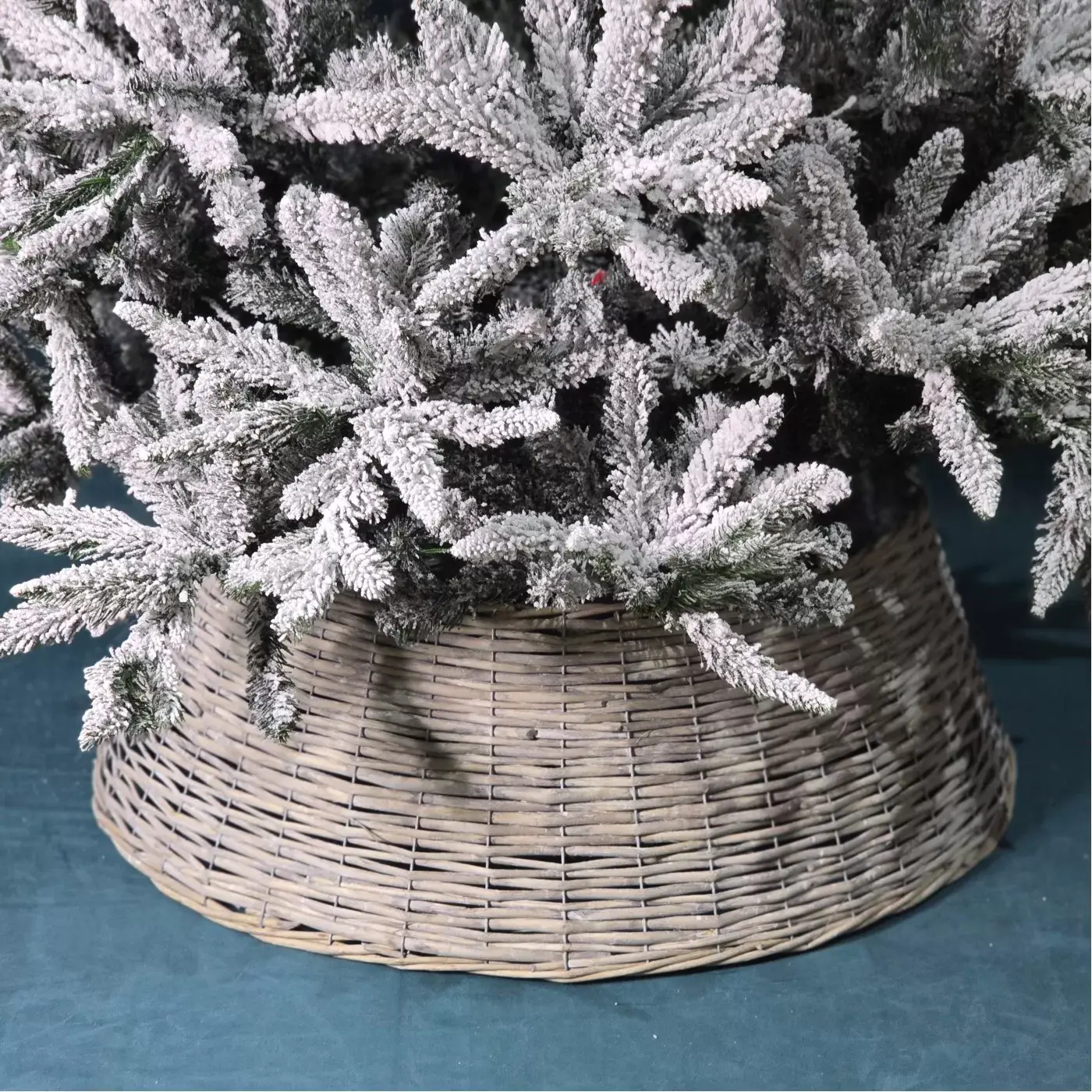 Корзина под елку из ротанга 80х28 см серый 1