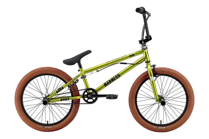 Велосипед Stark Madness BMX 2 2025 (ярко-зеленый/черный/песочный) 2
