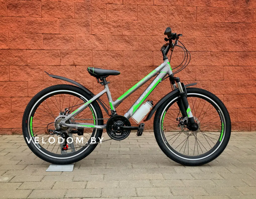Велосипед Greenway Colibri-H 24 р.14 2021 (серый/зеленый) 1