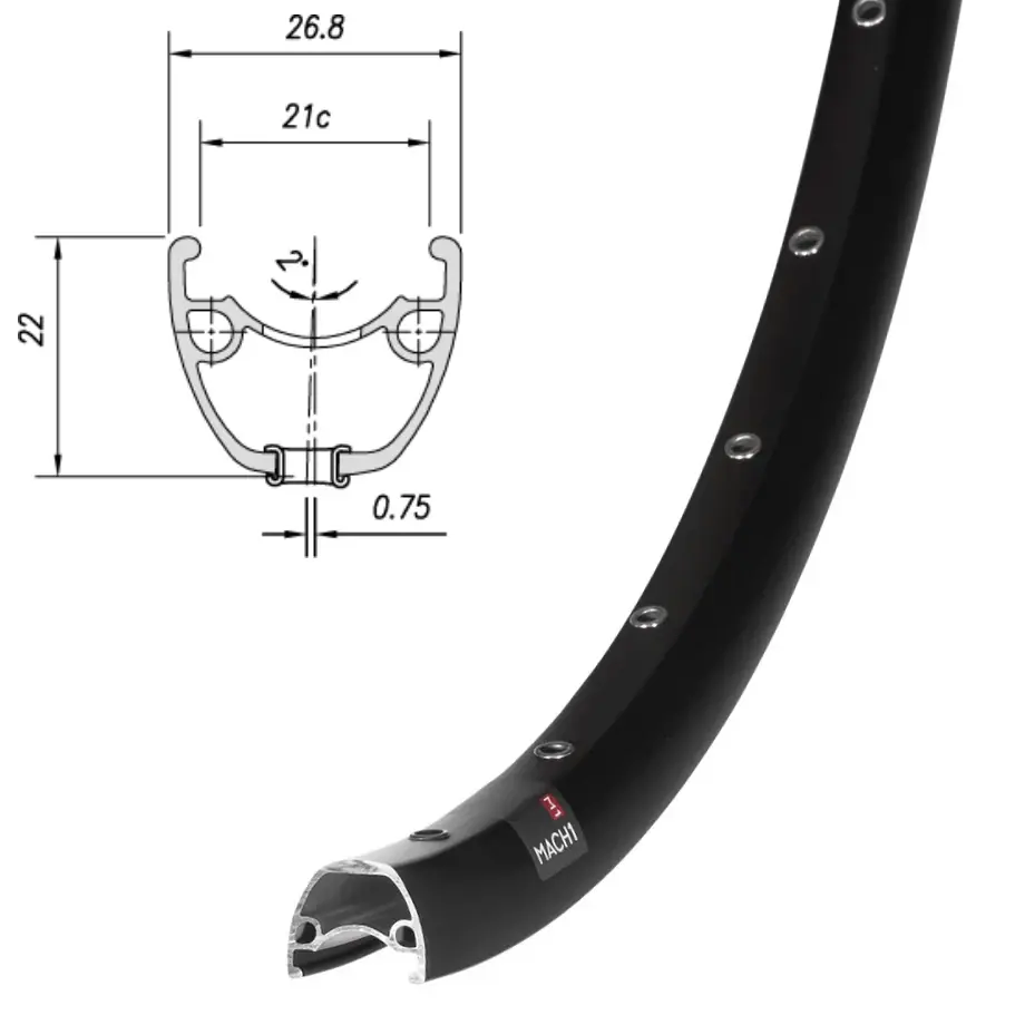 Обод Mach1, TRAXX, 27,5" (584x21), 32 отв., FV, пистон., disc, черный 1